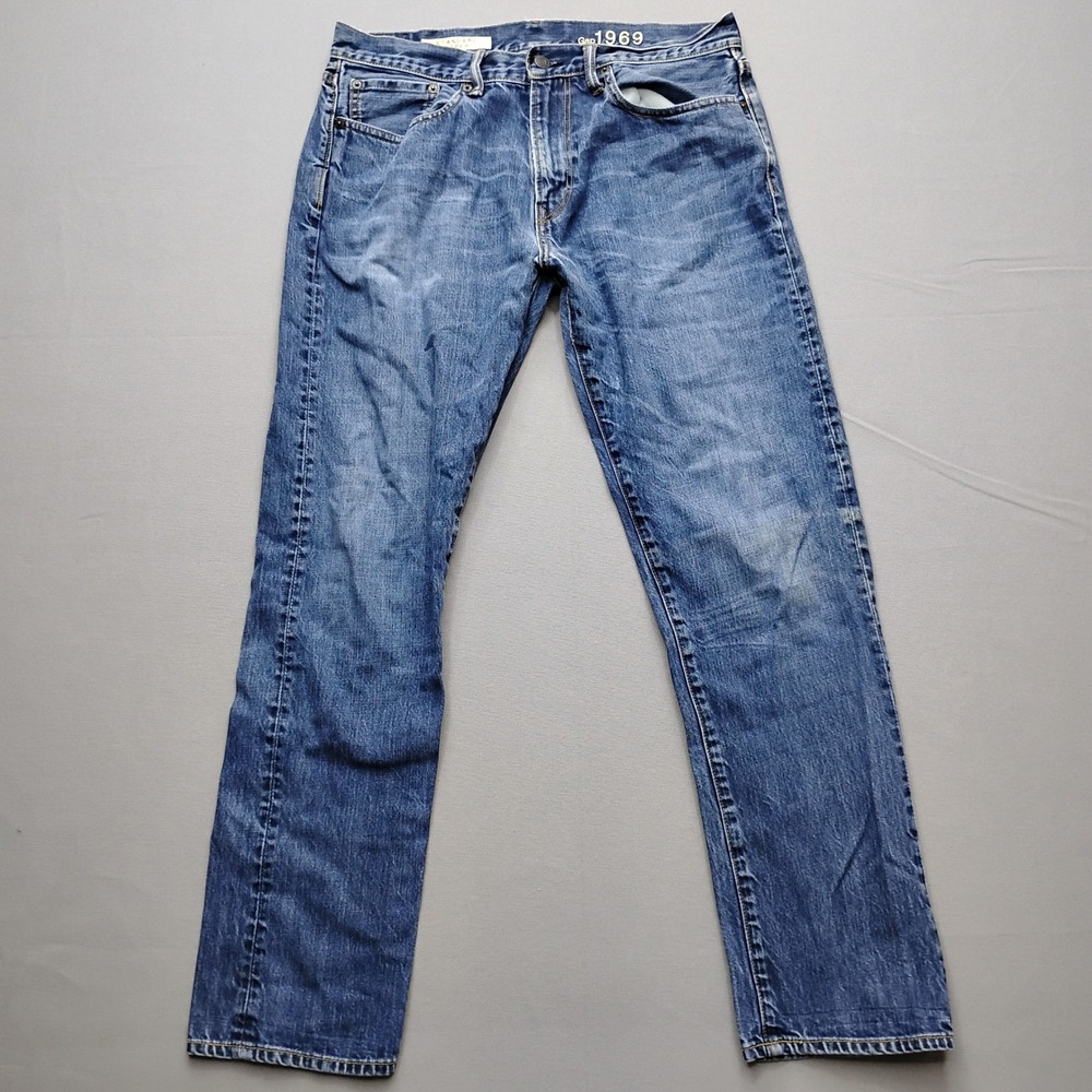 Gap 1969 Mens Jeans 33x32 Blue Standard Taper Ringspun Denim 100% Cotton